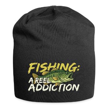 Fishing is a real addiction - Jersey Beanie - black - Front
