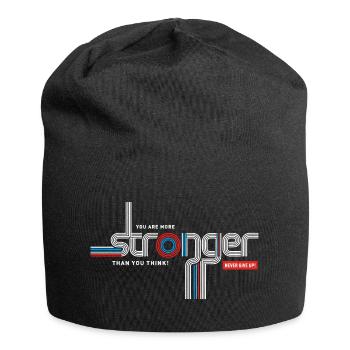 Stronger Than You Think Typography - Jersey Beanie - black - Front