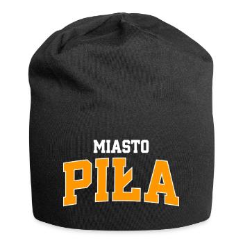 Sportlogo der Stadt Piła - Jersey-Beanie - Schwarz - Vorne