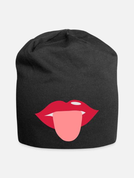 Zunge - Jersey-Beanie - Schwarz