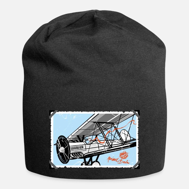 Doppeldecker - Jersey-Beanie - Schwarz