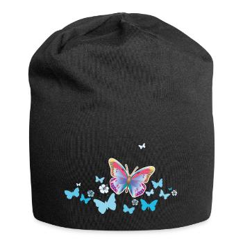 Schmetterlinge Falter Insekten Frühling Sommer - Jersey-Beanie - Schwarz - Vorne