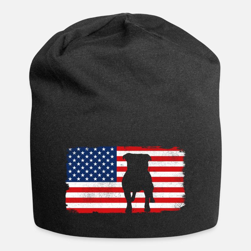 Bouledogue américain des États-Unis - Bonnet en jersey - noir