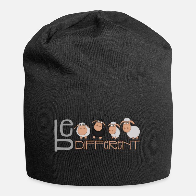 Little Be Different Sheep - Unique et différent - Bonnet en jersey - noir