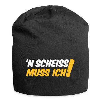 'N SCHEISS MUSS ICH! - Jersey-Beanie - Schwarz - Vorne