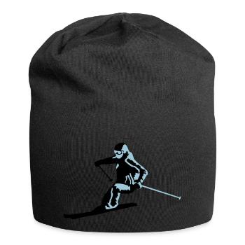 skieur, ski - Bonnet en jersey - noir - Devant