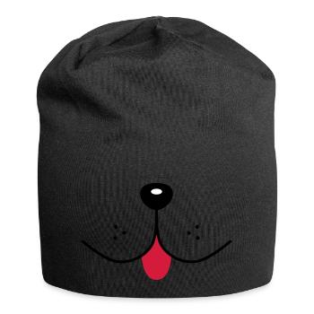 Chien visage drôle chien museau chiens nez bouche - Bonnet en jersey - noir - Devant