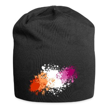 Lesben Pride Kleckse - Jersey-Beanie - Schwarz - Vorne