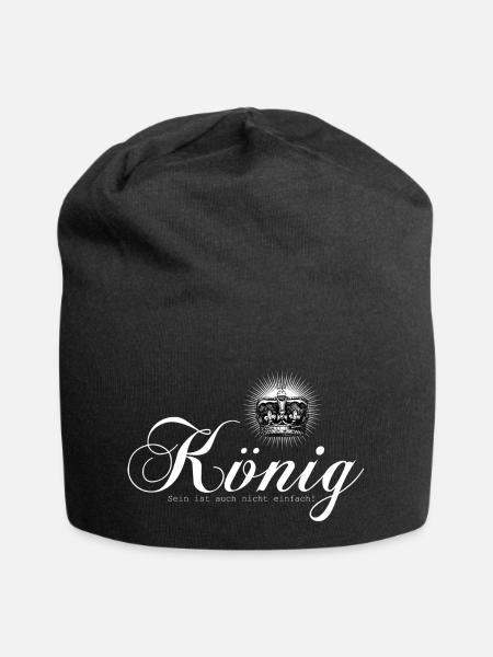 König sein - Jersey-Beanie - Schwarz