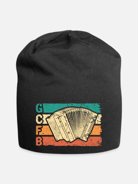 Retro Steirische Harmonika GCFB, Quetschn - Jersey-Beanie - Schwarz