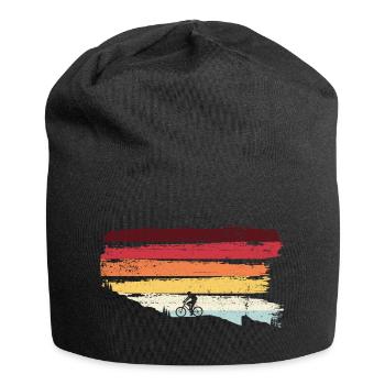 Regenbogenfahrt bei Sonnenuntergang - Jersey-Beanie - Schwarz - Vorne
