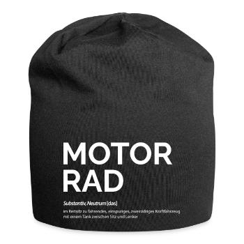 Motorrad - Jersey-Beanie - Schwarz - Vorne