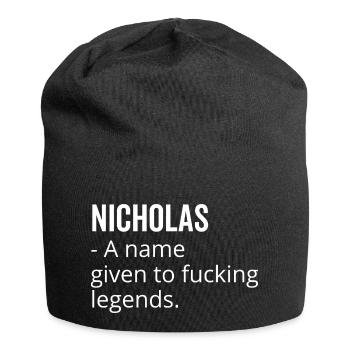 Nicholas ein Name, der den verdammten Legenden gegeben wurde - Jersey-Beanie - Schwarz - Vorne