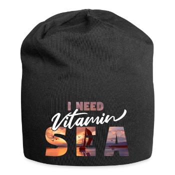 I need vitamin sea - Sailing Boat maritim - Jersey-Beanie - Schwarz - Vorne