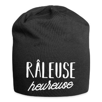 Râleuse heureuse / humour raleuse - Bonnet en jersey - noir - Devant