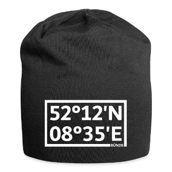 Bünde Koordinaten - Jersey-Beanie - Schwarz - Vorne