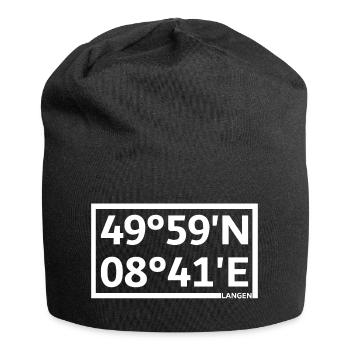 Langen Koordinaten - Jersey-Beanie - Schwarz - Vorne