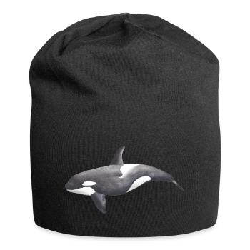 Orca – Meeresbewohner, Illustration, 2022 - Jersey-Beanie - Schwarz - Vorne