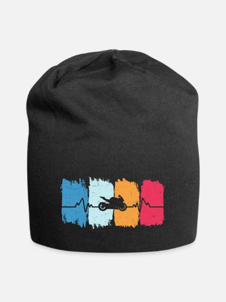 Motorrad herzschlag retro t-shirt motorbike - Jersey-Beanie - Schwarz