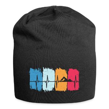 Flotter rétro heartbeat swim - Bonnet en jersey - noir - Devant