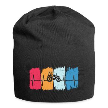 Retro traktor herzschlag trecker t-shirt landwirt - Jersey-Beanie - Schwarz - Vorne