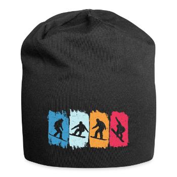 Snowboard rétro snowboarding - Bonnet en jersey - noir - Devant