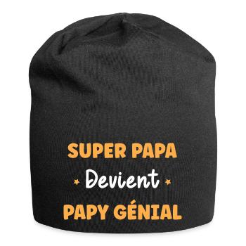 Super papa devient papy génial - Bonnet en jersey - noir - Devant