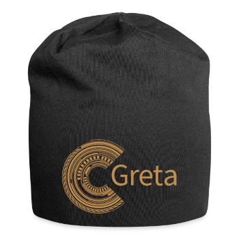 Für Greta - Jersey-Beanie - Schwarz - Vorne
