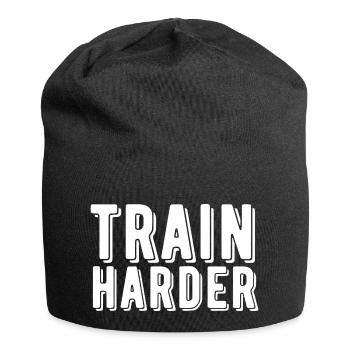 Gym Train Harder Workout Weight Training - Jersey-Beanie - Schwarz - Vorne
