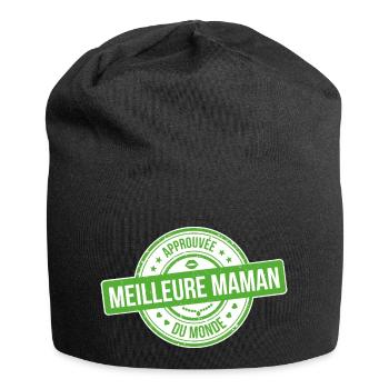 Approuvée Meilleure Maman du Monde - Bonnet en jersey - noir - Devant