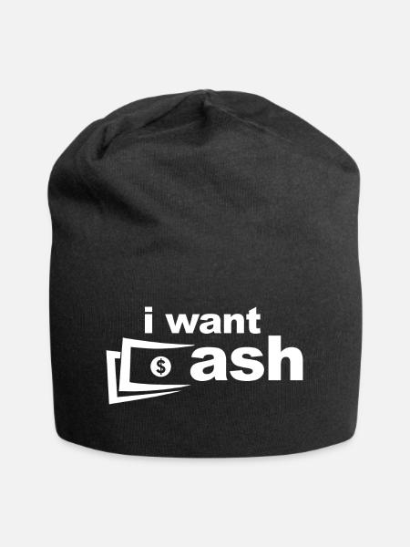 I want Cash - Jersey-Beanie - Schwarz