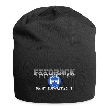Feedback: Shirt für Tontechniker und Büro - Jersey-Beanie - Schwarz - Vorne