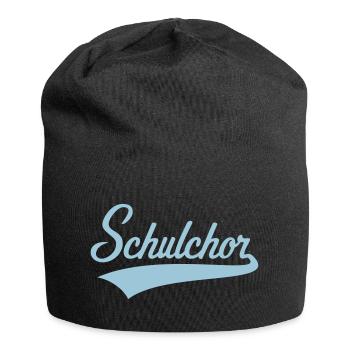 Schulchor (Chor / Musik / Schriftzug / Sky Blue) - Jersey-Beanie - Schwarz - Vorne