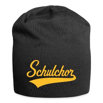 Schulchor (Chor / Musik / Schriftzug / Gold) - Jersey-Beanie - Schwarz - Vorne