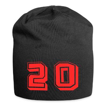 20. 20 ANS. 20e ANNIVERSAIRE. ANNIVERSAIRE 20 ANS. - Bonnet en jersey - noir - Devant