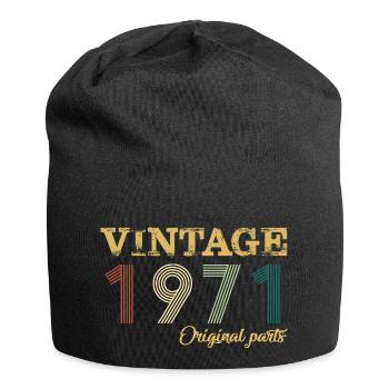 Vintage 1971 Original Parts Year Of Birth Birthday - Jersey Beanie - black - Front