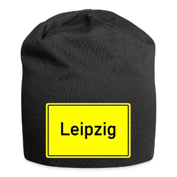 ortsschild leipzig - Jersey-Beanie - Schwarz - Vorne