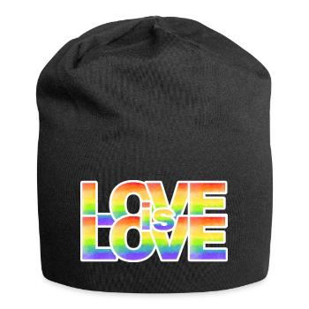 Rainbow Love Lettering - Jersey Beanie - black - Front