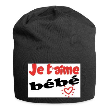 Je taime bébé - Bonnet en jersey - noir - Devant