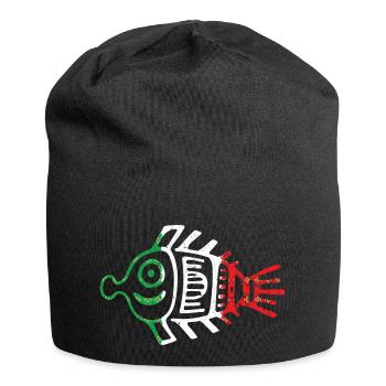 Aztekensymbol mexikanische Maya mexikanische Flagge Schuhschnabel - Jersey-Beanie - Schwarz - Vorne