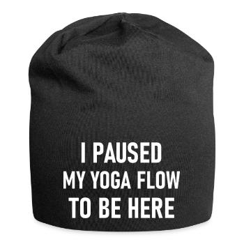 paused yoga flow be here - Jersey Beanie - black - Front