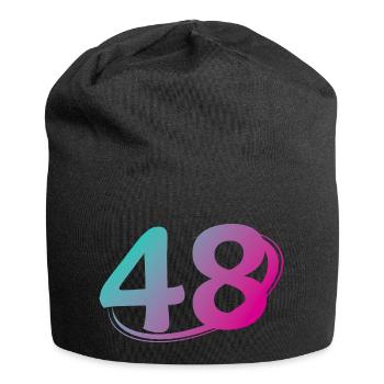 Nummer 48 mehrfarbig - Jersey-Beanie - Schwarz - Vorne