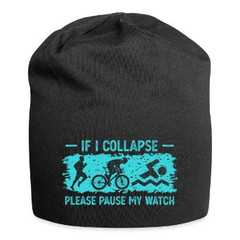 Si je m’effondre, veuillez mettre ma montre en pause - Bonnet en jersey - noir - Devant