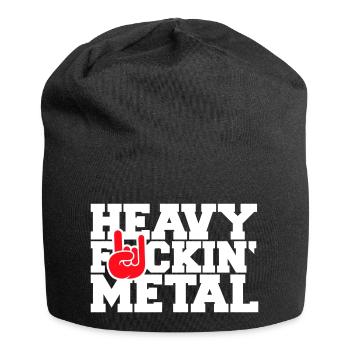 Heavy F#ckin' Metal Hard Rock Horns Hand Gesture Fun - Jersey Beanie - black - Front