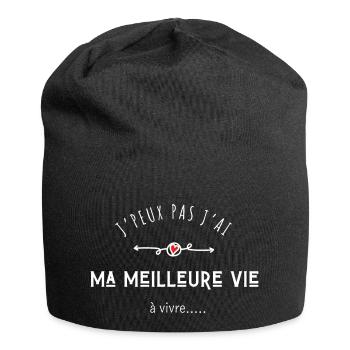 I can't, I have my best life to live - Jersey Beanie - black - Front