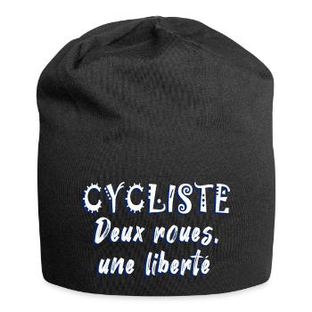 vélo cycliste deux roues une liberté - Bonnet en jersey - noir - Devant