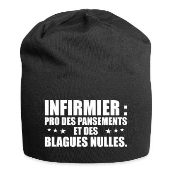 Infirmier pro des pansements et des blagues nulles - Bonnet en jersey - noir - Devant