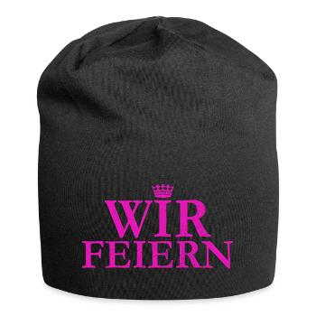 Wir Feiern JGA Junggesellinnenabschied Polterabend - Jersey-Beanie - Schwarz - Vorne