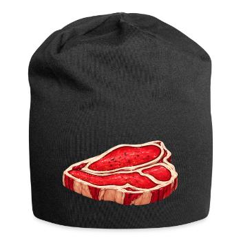 Illustration de steak juteux - Bonnet en jersey - noir - Devant
