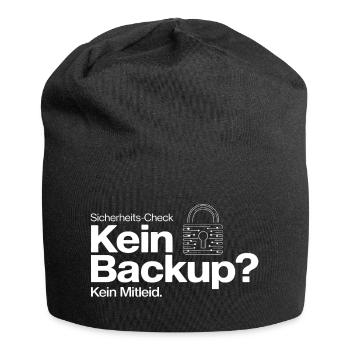 Backup Warning: Data Safety - Jersey Beanie - black - Front